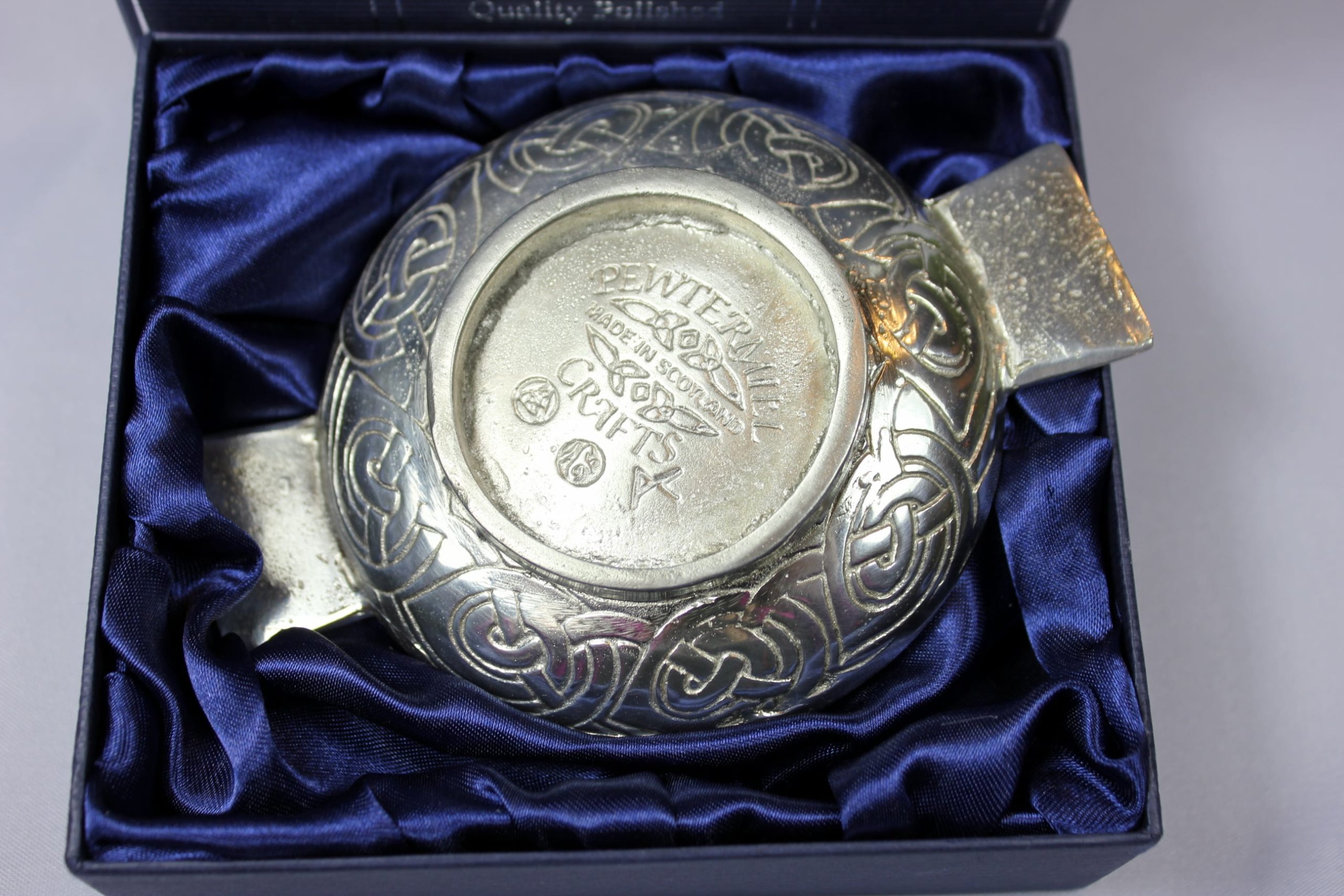 Pewter Toasting Quaich "Auld Lang Syne" Handcrafted In Scotland